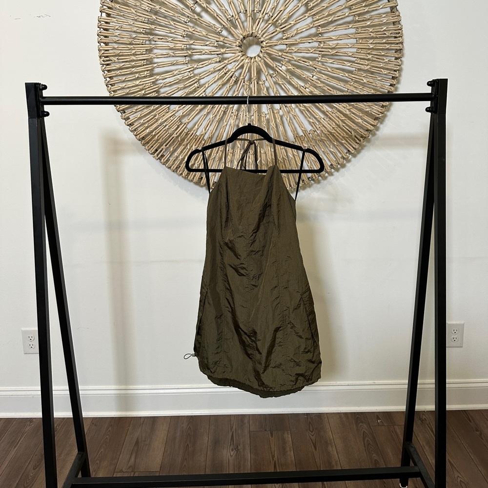 BRAND NEW SUPERDOWN OLIVE GREEN HALTER MINI DRESS